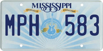 MS license plate MPH583