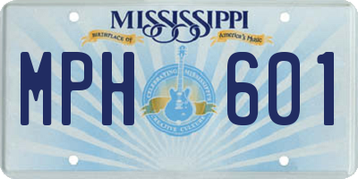 MS license plate MPH601
