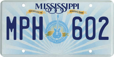 MS license plate MPH602