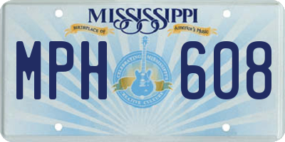 MS license plate MPH608