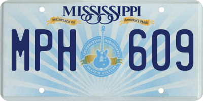 MS license plate MPH609