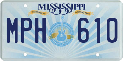MS license plate MPH610