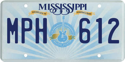 MS license plate MPH612