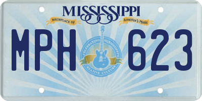 MS license plate MPH623