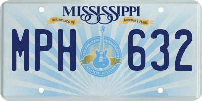 MS license plate MPH632