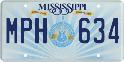 MS license plate MPH634