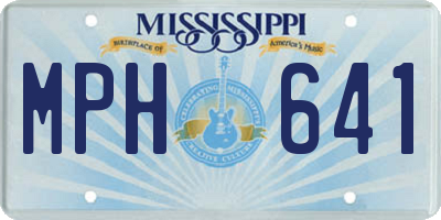 MS license plate MPH641
