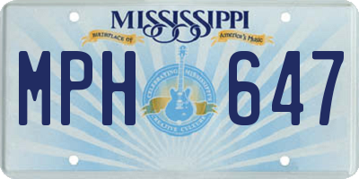MS license plate MPH647