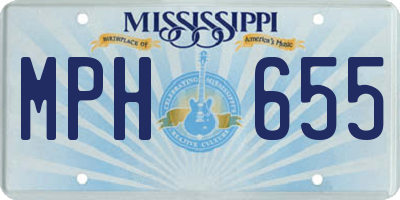 MS license plate MPH655
