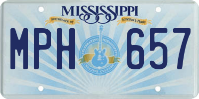 MS license plate MPH657