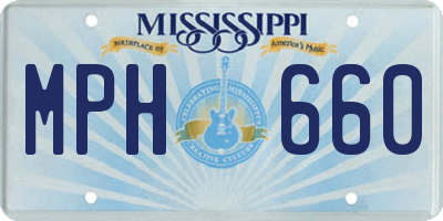 MS license plate MPH660