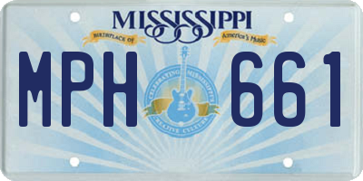 MS license plate MPH661