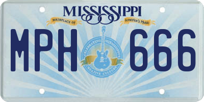 MS license plate MPH666