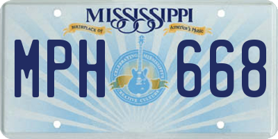 MS license plate MPH668