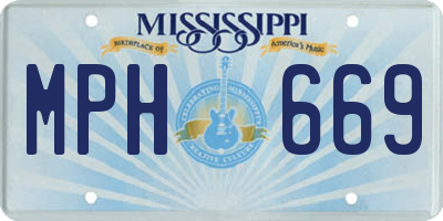 MS license plate MPH669