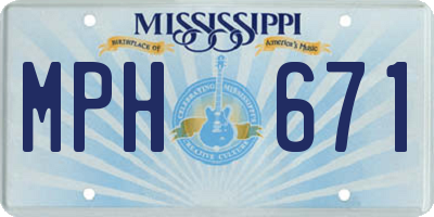 MS license plate MPH671