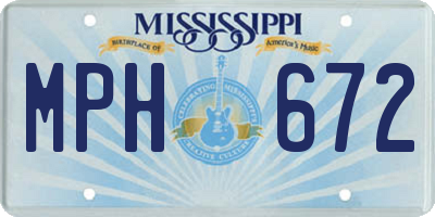 MS license plate MPH672