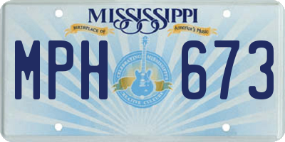 MS license plate MPH673