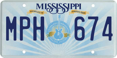 MS license plate MPH674