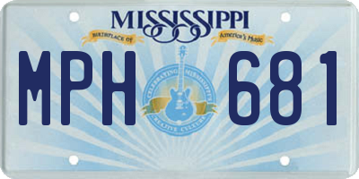 MS license plate MPH681