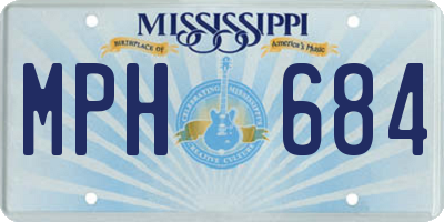 MS license plate MPH684