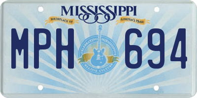 MS license plate MPH694