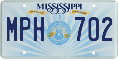 MS license plate MPH702