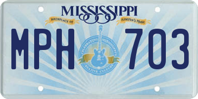 MS license plate MPH703