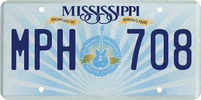 MS license plate MPH708