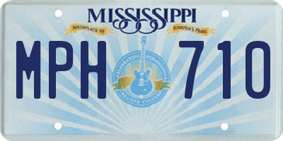 MS license plate MPH710