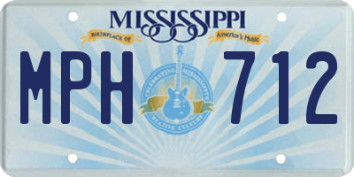 MS license plate MPH712