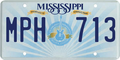 MS license plate MPH713