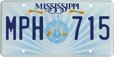 MS license plate MPH715