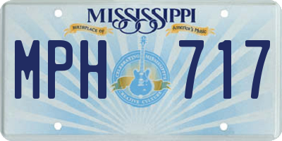 MS license plate MPH717