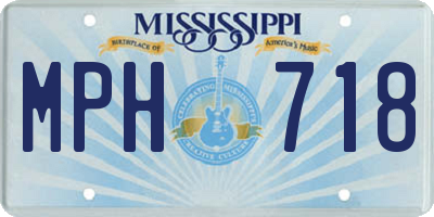 MS license plate MPH718