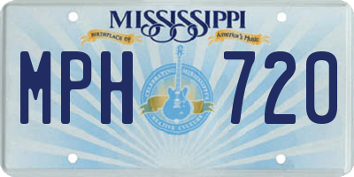 MS license plate MPH720