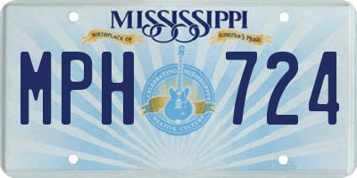 MS license plate MPH724