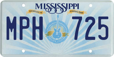 MS license plate MPH725