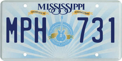 MS license plate MPH731