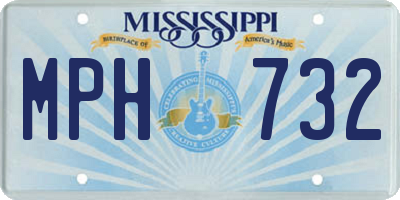 MS license plate MPH732