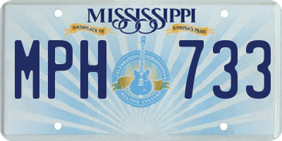 MS license plate MPH733