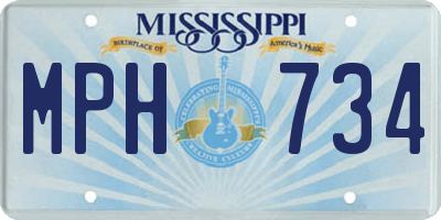MS license plate MPH734
