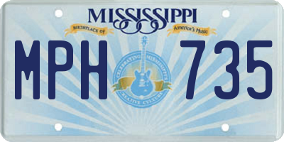 MS license plate MPH735