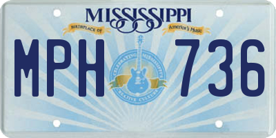 MS license plate MPH736