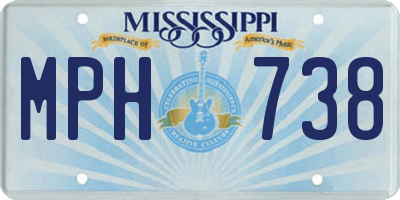 MS license plate MPH738