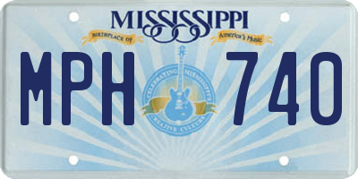 MS license plate MPH740