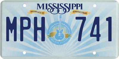 MS license plate MPH741