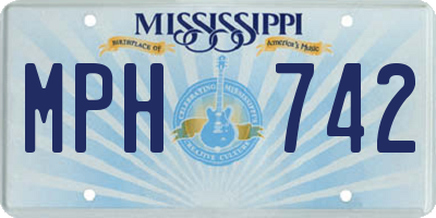 MS license plate MPH742