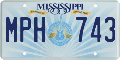 MS license plate MPH743