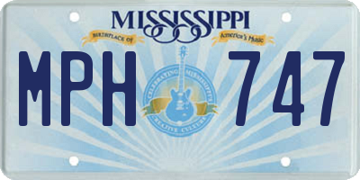 MS license plate MPH747